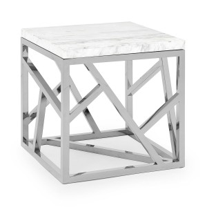SIDE TABLE STICKS MARBLE SHORT H60 60X60