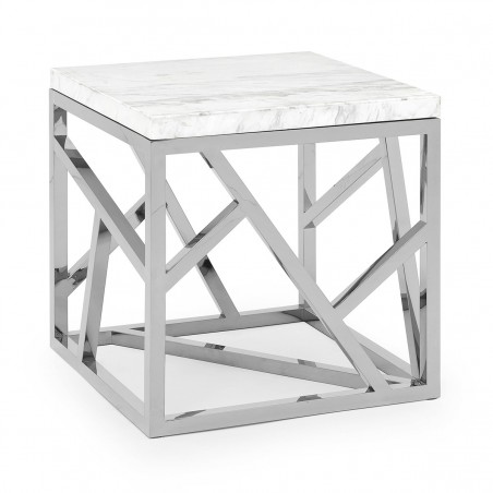 SIDE TABLE STICKS MARBLE SHORT H60 60X60
