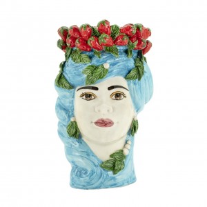 VASE STRAWBERRIES HEAD LADY