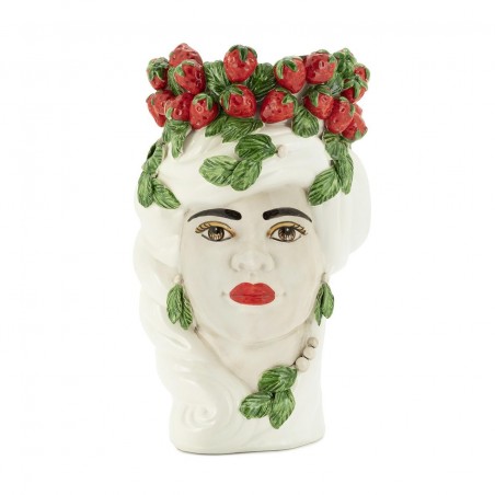 VASE STRAWBERRIES HEAD LADY
