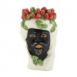 VASE STRAWBERRIES HEAD MAN