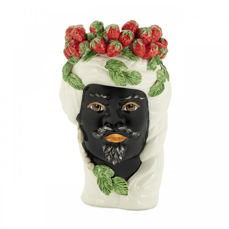 VASE STRAWBERRIES HEAD MAN
