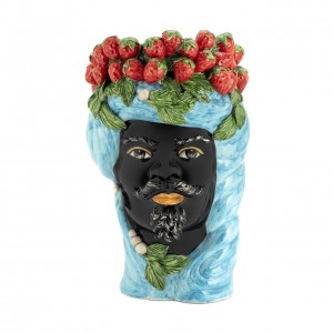 VASE STRAWBERRIES HEAD MAN