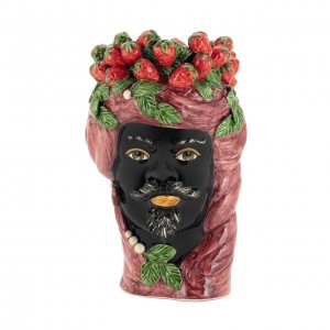 VASE STRAWBERRIES HEAD MAN