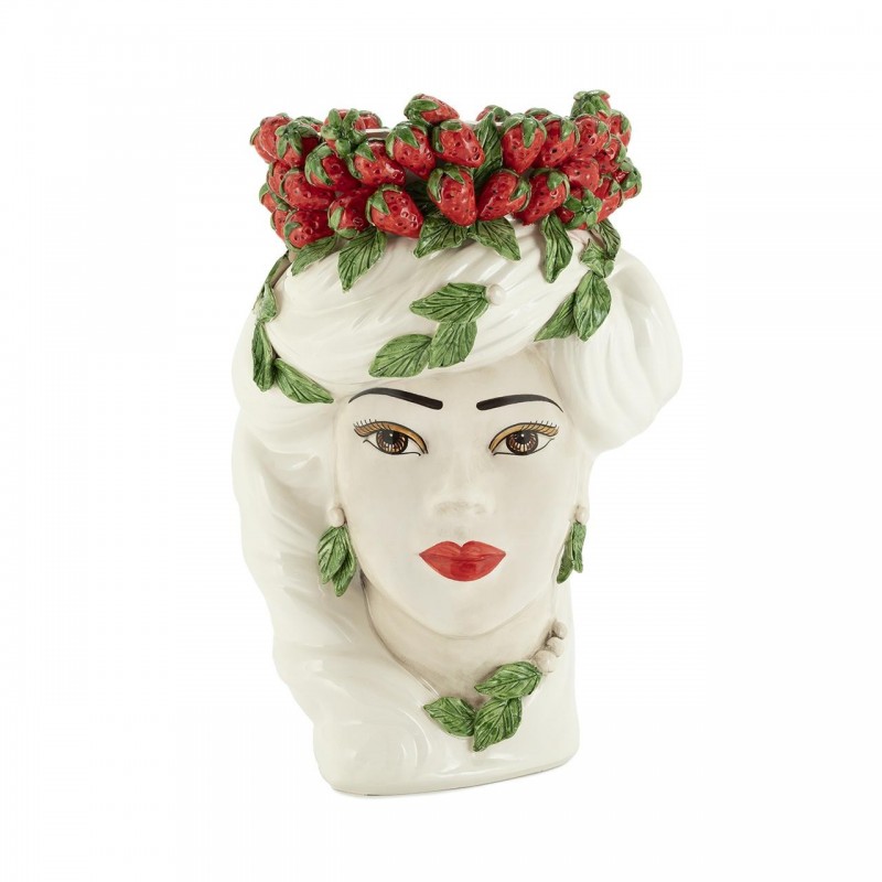 VASE STRAWBERRIES HEAD LADY BIG