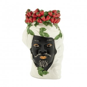 VASE STRAWBERRIES HEAD MAN BIG