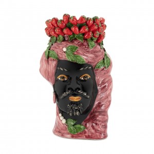 VASE STRAWBERRIES HEAD MAN BIG