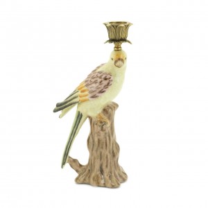 CANDLEH. PARROT W/TRUNK LEFT