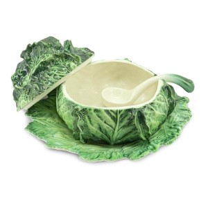 SOUP BOWL CABBAGE W/PLATE H26 D25