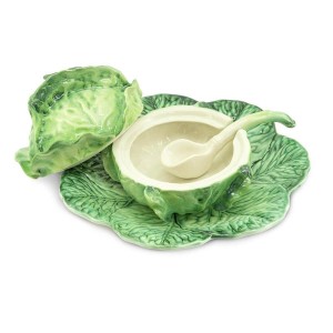 SOUP BOWL CABBAGE W/PLATE H19 D20