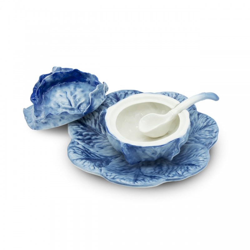 SOUP BOWL CABBAGE W/PLATE H19 D20