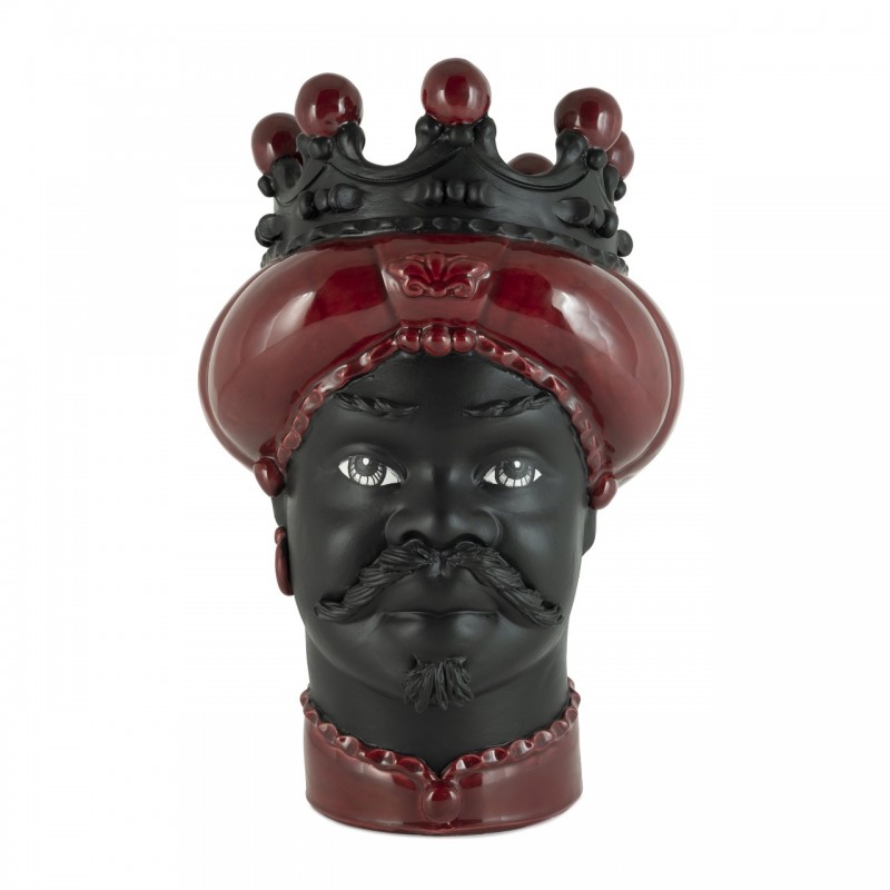 VASE MORO MAN CROWN DARK