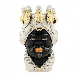 VASE MORO MAN W/CANDLEHOLDER