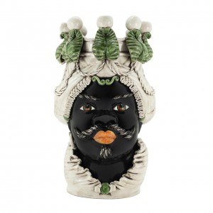 VASE MORO MAN W/CANDLEHOLDER